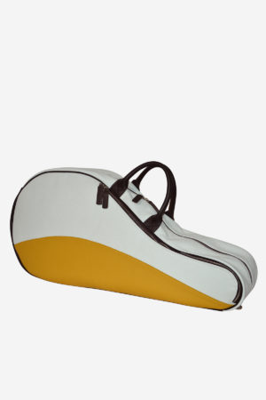Original Tennis Bag yellow white dark brown waterproof leather