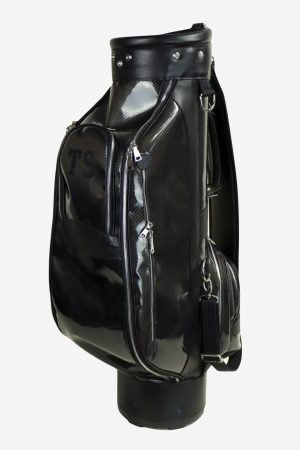 terrida made in italy golf bag leather carbon fiber venezia black